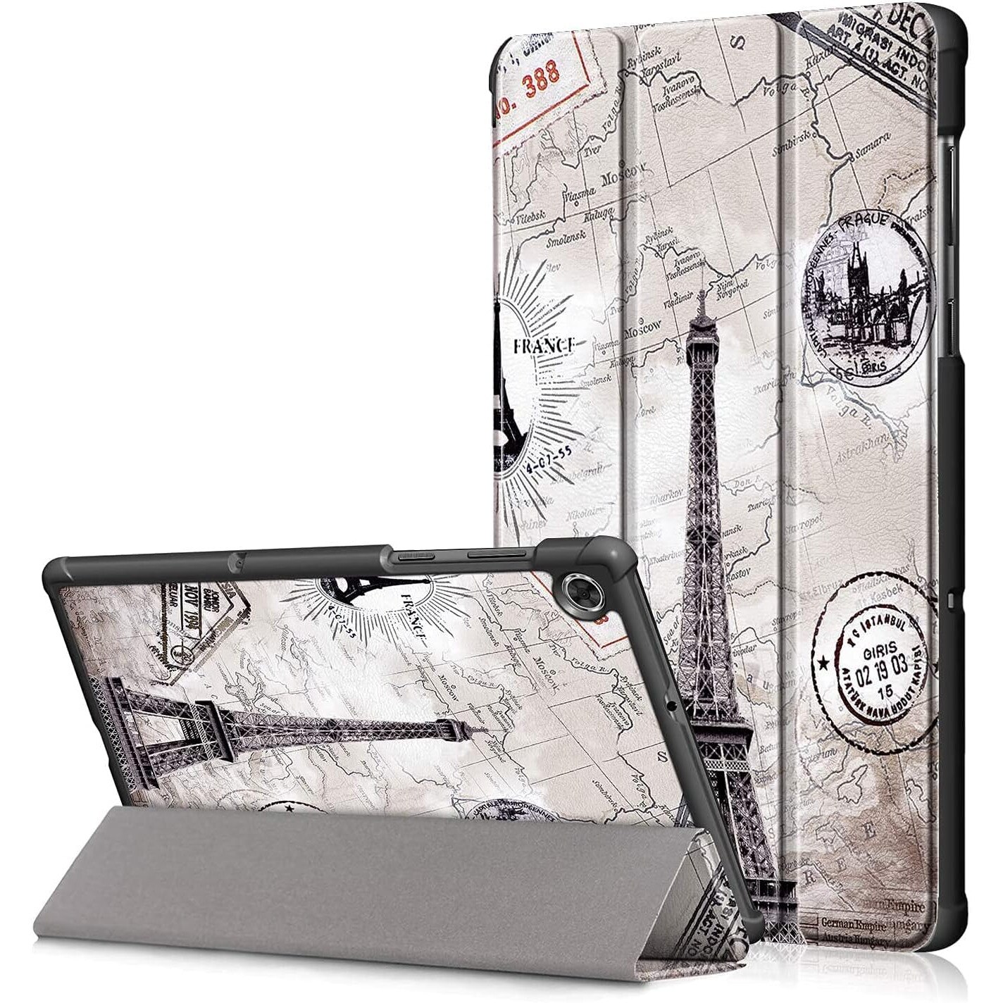 Husa Slim Sigloo, Smart Cover, Trifold, pentru tableta Huawei MediaPad T3 10, 9.6 inch, model Paris