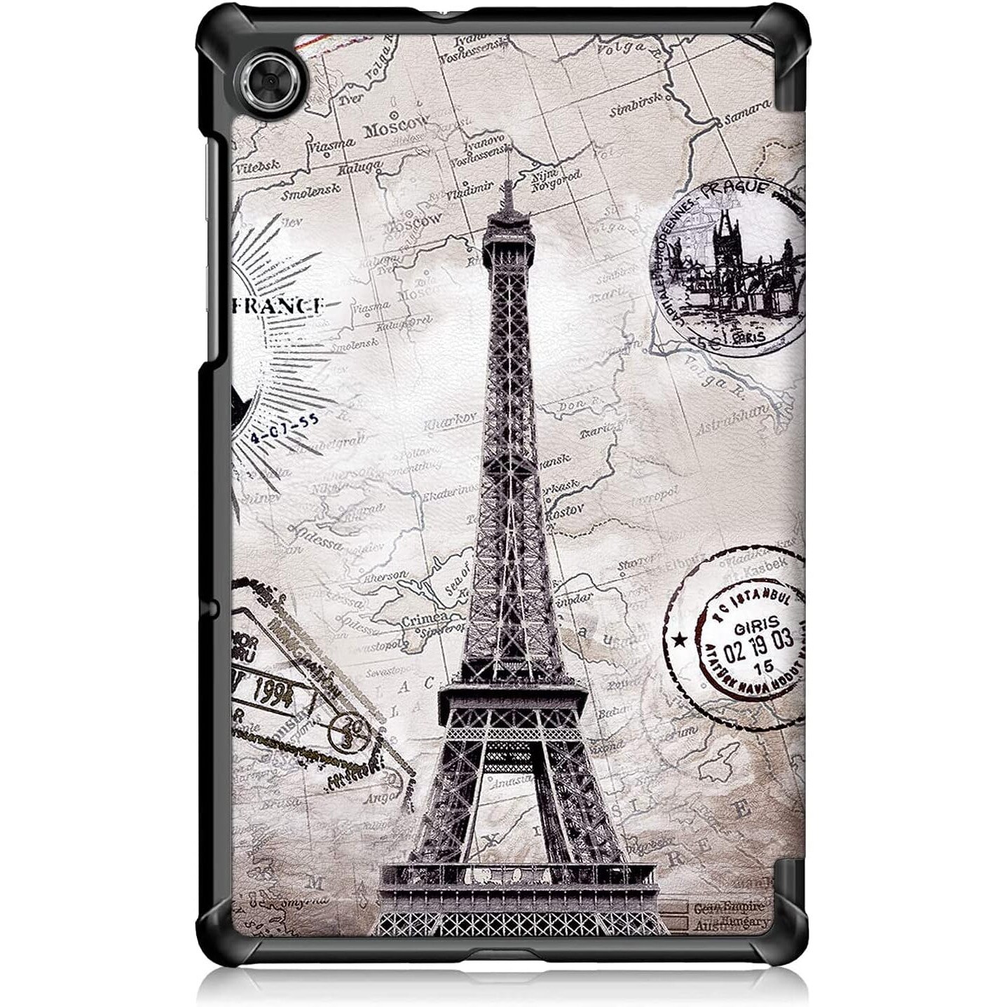 Husa Slim Sigloo, Smart Cover, Trifold, pentru tableta Huawei MediaPad T3 10, 9.6 inch, model Paris