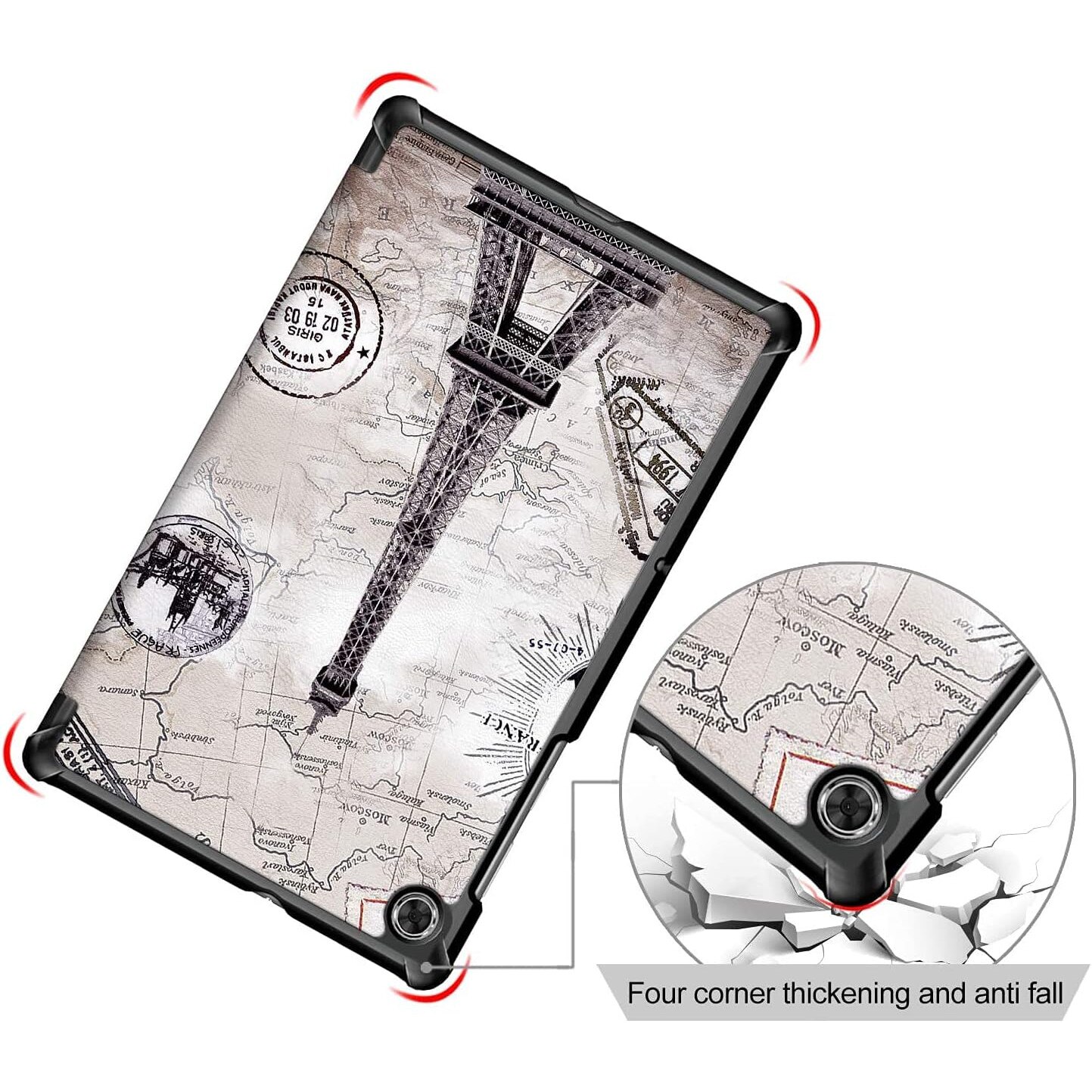 Husa Slim Sigloo, Smart Cover, Trifold, pentru tableta Huawei MediaPad T3 10, 9.6 inch, model Paris