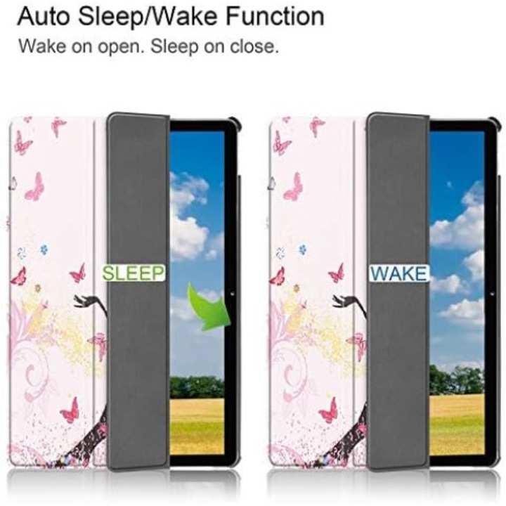 Husa Slim Sigloo, Smart Cover, Trifold, pentru tableta Lenovo Tab P11 / P11 Plus TB-J607/J606F, 11 inch, model Elf Girl