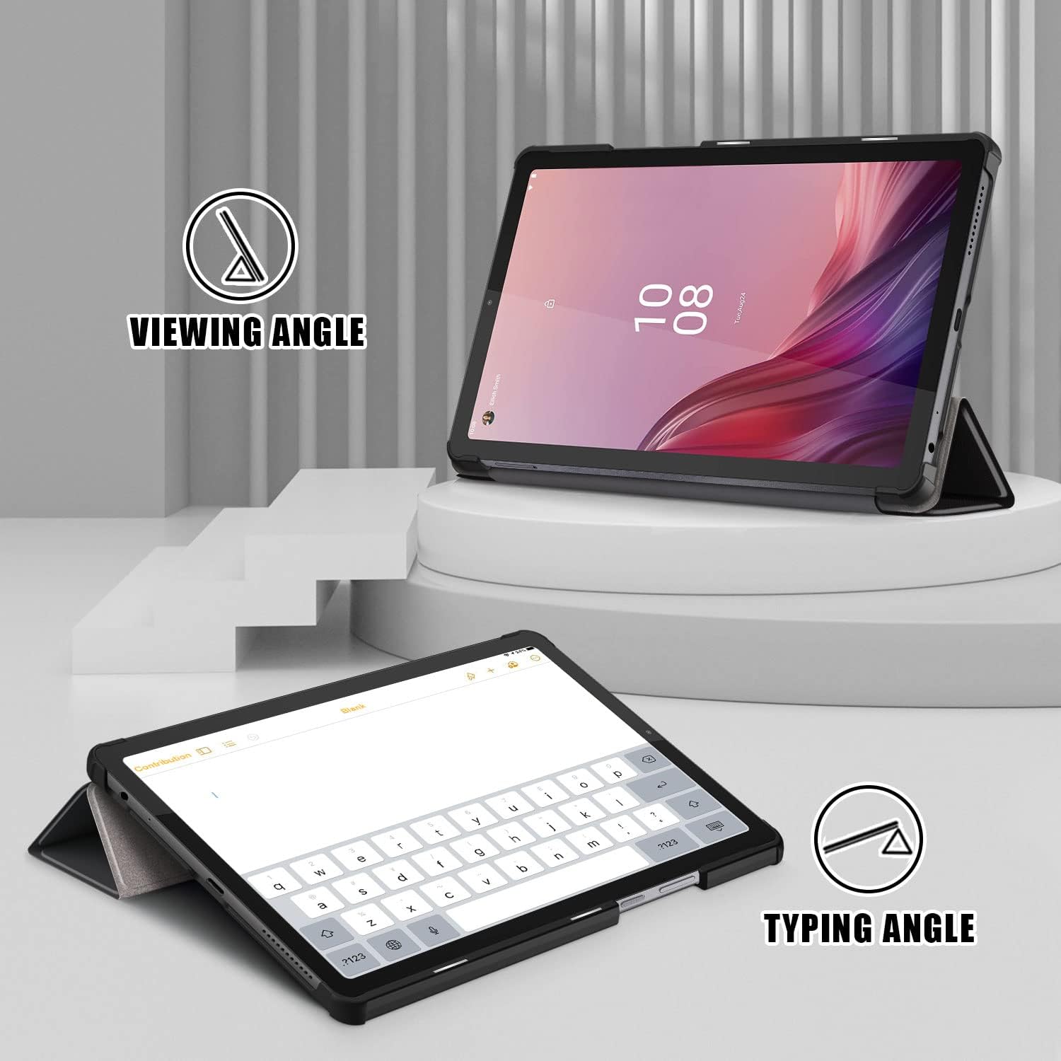 Husa Slim Sigloo, Smart Cover, Trifold, pentru tableta Lenovo Tab M9, TB-310FU, 9 inch, Don't Touch Me