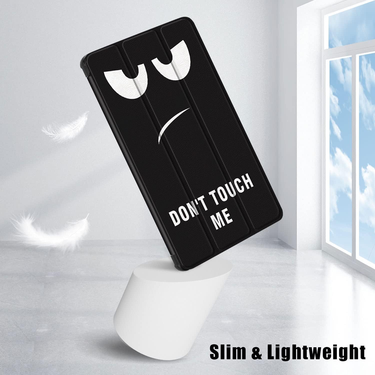 Husa Slim Sigloo, Smart Cover, Trifold, pentru tableta Lenovo Tab M9, TB-310FU, 9 inch, Don't Touch Me