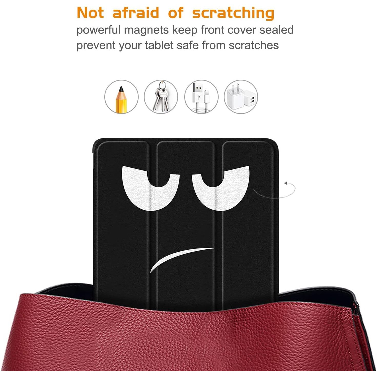 Husa Slim Sigloo, Smart Cover, Trifold, pentru tableta Lenovo Tab M9, TB-310FU, 9 inch, Don't Touch Me