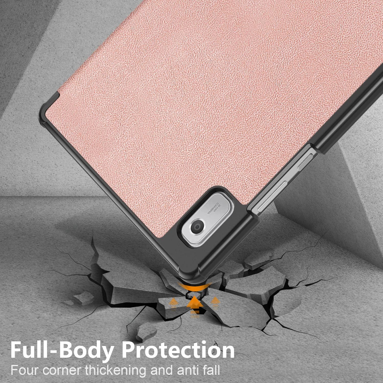 Husa Samsung Galaxy Tab A9 Plus, 11inch UltraSlim de tip stand, cu functie sleep/wake-up, Sigloo, Golden