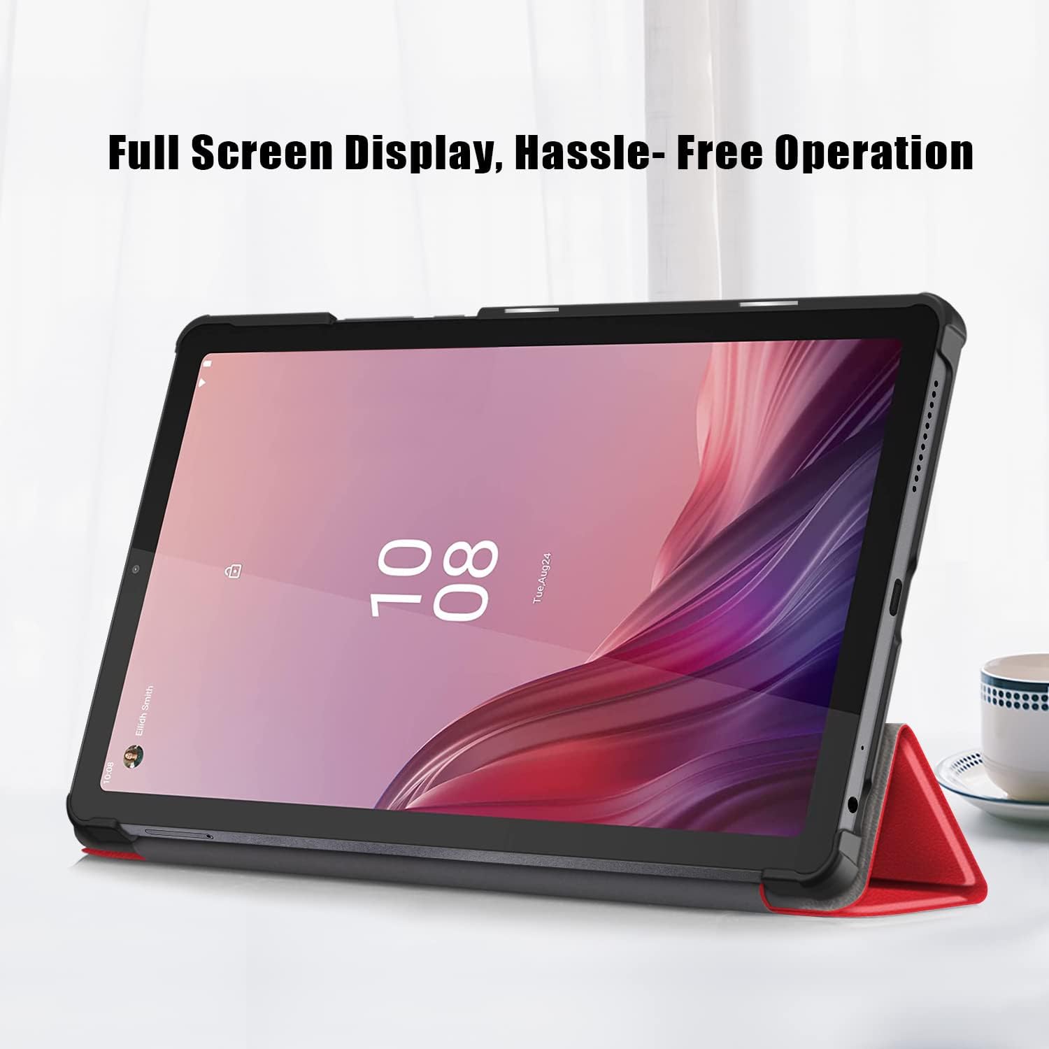 Husa Slim Sigloo, Smart Cover, Trifold, pentru tableta Huawei MediaPad T3 10, 9.6 inch, Red