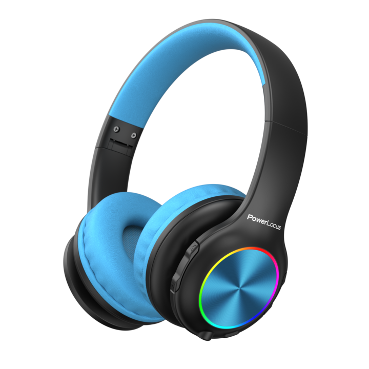 PowerLocus PLED Bluetooth fejhallgató, vezeték nélküli fül köré illeszkedő összehajtható, Fekete