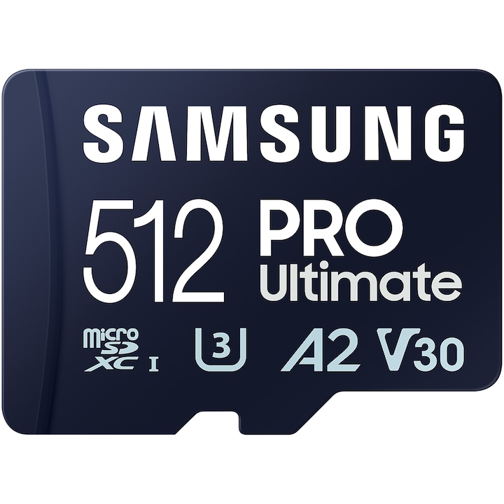 Карта памет Samsung PRO Ultimate microSDXC UHS-I, 512GB, SD адаптер, синя