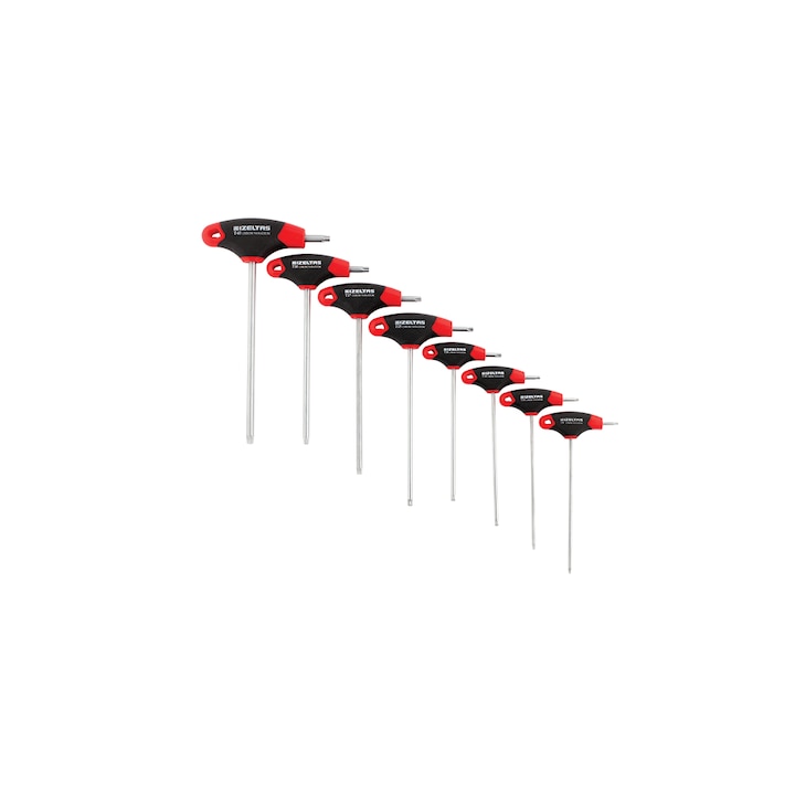 Set 8 Chei Profesionale Inbus Torx, cu Maner-T (T9–T40) IZELTAS