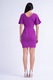 Rochie mini cu pliuri si decolteu in v, Bluzat, Mov, Masura, Mov