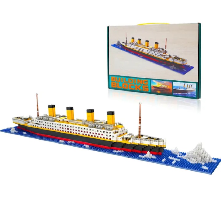 Titanic kirakó, 1860 darabos készlet, prémium minőség, útmutató lépésről lépésre, szórakozás az egész család számára, 8 × 11,5 × 56 cm - TITANICBLOCKS