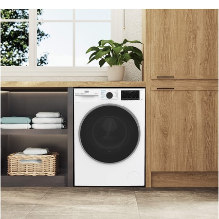 Masina de spalat rufe cu uscator BEKO B5DFT510442W, 10 kg spalare, 6 kg uscare, Clasa A, 1400 RPM, Motor ProSmart Inverter, HomeWhiz, SteamCure, Xpress/ Super Xpress, AddXtra, Recycled Tub, Alb