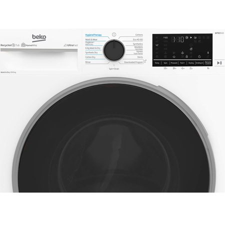 BEKO B5DFT510442W Masina de spalat rufe cu uscator BEKO B5DFT510442W, 10 kg spalare, 6 kg uscare, Clasa A, 1400 RPM, Motor ProSmart Inverter, HomeWhiz, SteamCure, Xpress/ Super Xpress, AddXtra, Recycled Tub, Alb