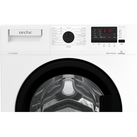 Masina de spalat rufe Slim Arctic APL71221XLWB Masina de spalat rufe Slim Arctic APL71221XLWB, 7 kg, Clasa A, 1200 RPM, ExtraSteam, Silent Inverter Motor, Add-In, Display LED, Alb