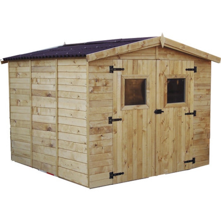 Casuta De Gradina Habrita Cu Podea Lemn Masiv Rasinoase 270x267 Cm Natur