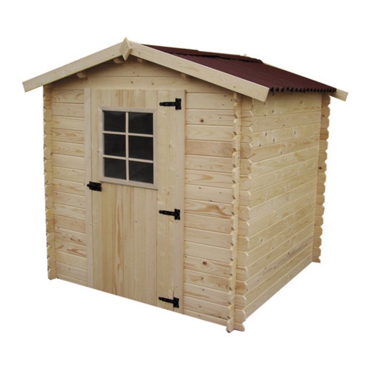 Casuta De Gradina Habrita Fara Podea Lemn Masiv Rasinoase 210x204 Cm Natur