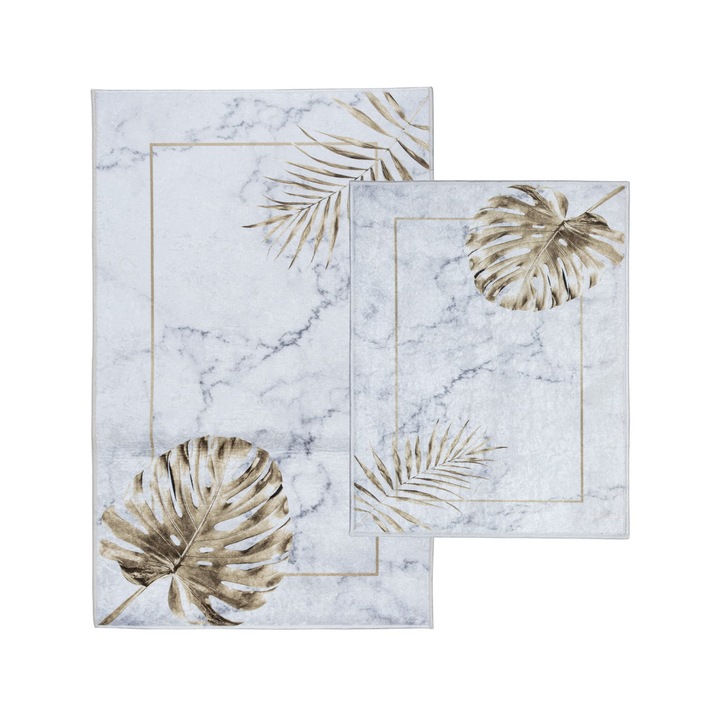 Covor, e-floor, De Baie, Set 2 Bucati, Antiderapante, Poliester, 50x40 cm, 50x80 cm, Dreptunghi, Usor De Curatat, Moale, Model Modern, Durabil, Finisaj De Calitate, Se Va Potrivi Tuturor, Design Modern