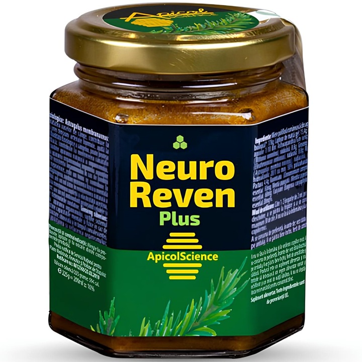 Pasta apicola Neuro Reven (Regenerare) Plus, pentru sanatatea sistemului nervos si a capacitatilor mentale, 210g, ApicolScience