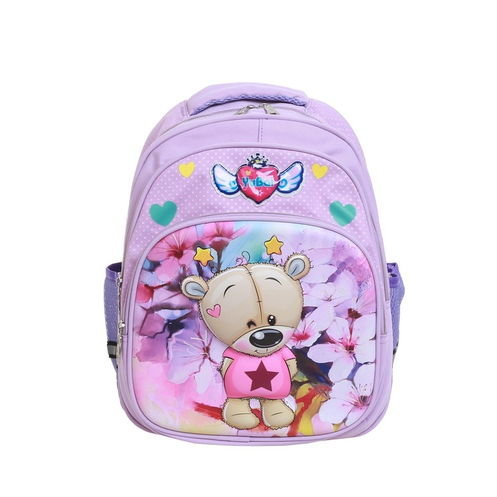 Ghiozdan 3 compartimente, 3D YuBai Bear, 38x30x15 cm Mov