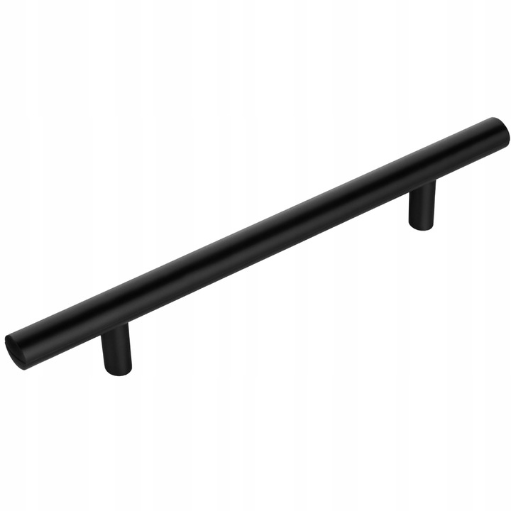 Maner mobila, Meblando, Reling, din Plastic, Aplicare Universala, Usor de Montat, 200 mm Lungime, Distanta Gauri 128 mm, Suruburi de Fixare Incluse, Negru mat