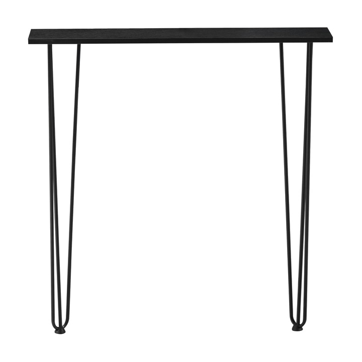 Masa, en.casa, PXXM-0072 Kokemaki, 82 x 80 x 18 cm, metal, mdf, negru, cu picioare hairpin