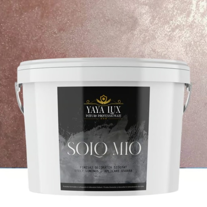 Vopsea decorativa de Lux, Solo Mio, Liliac, cu Cristale Lichide Stralucitoare, Efecte Spectaculoase, 2.5 Litri