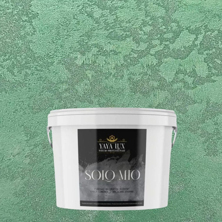 Vopsea decorativa de Lux, Solo Mio, Verde Inchis, cu Cristale Lichide Stralucitoare, Efecte Spectaculoase, 2.5 Litri