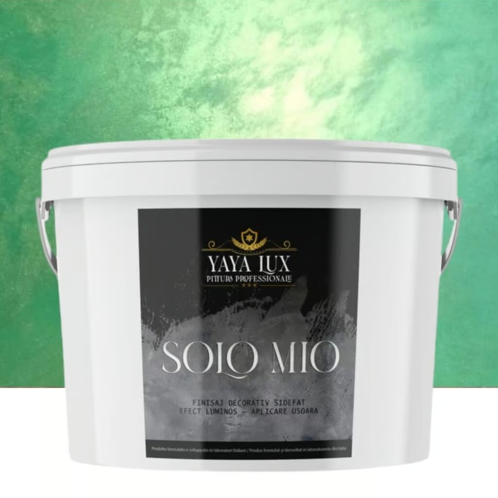 Vopsea decorativa de Lux, Solo Mio, Verde, cu Cristale Lichide Stralucitoare, Efecte Spectaculoase, 2.5 Litri