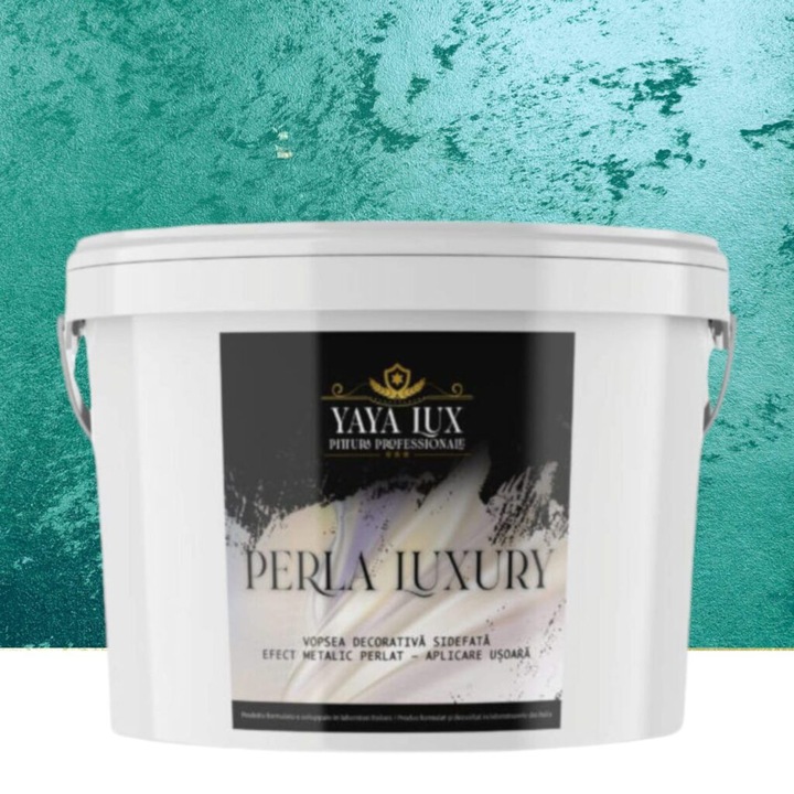 Vopsea decorativa de Lux, Perla Luxury cu Fulgi Perlati, Verde Inchis, 2.5 L