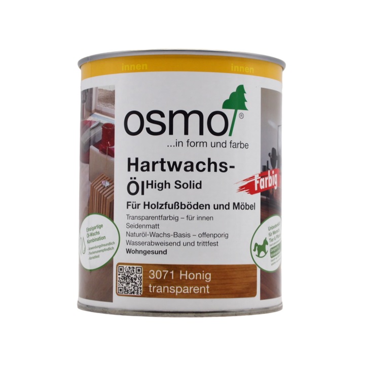 Ulei de trafic intens pentru parchet din lemn, Osmo, Polyx-Oil Tints, miere, semi-mat, 0,75 L