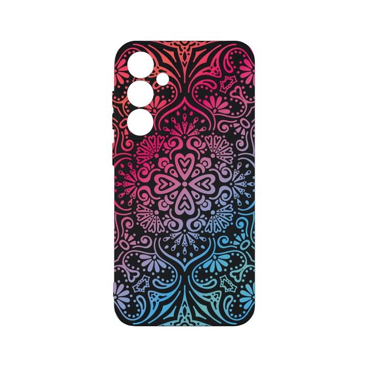 Husa BestCase® Premium Liquid Silicon, Compatibila Cu Samsung Galaxy S23 FE, Mandala Color, SLIM 1.2MM, Microfibra in interior, Antisoc, Protectie Camera, Margini ridicate pentru protectia ecranului, PB 72