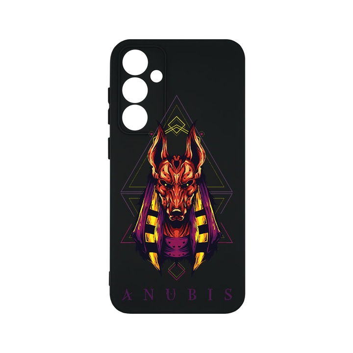 Husa BestCase® Premium Silicon, Compatibila Cu Samsung Galaxy A55 5G, Mythology Anubis, SLIM 1.2MM, Microfibra in interior, Antisoc, Protectie Camera, Margini ridicate pentru protectia ecranului, PB 286