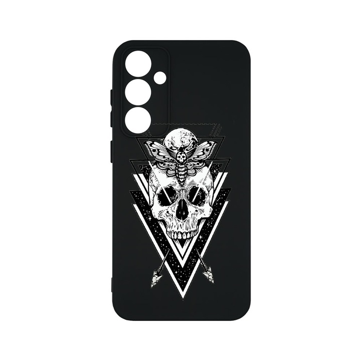 Husa BestCase® Premium Silicon, Compatibila Cu Samsung Galaxy A55 5G, Skull, SLIM 1.2MM, Microfibra in interior, Antisoc, Protectie Camera, Margini ridicate pentru protectia ecranului, PB 191