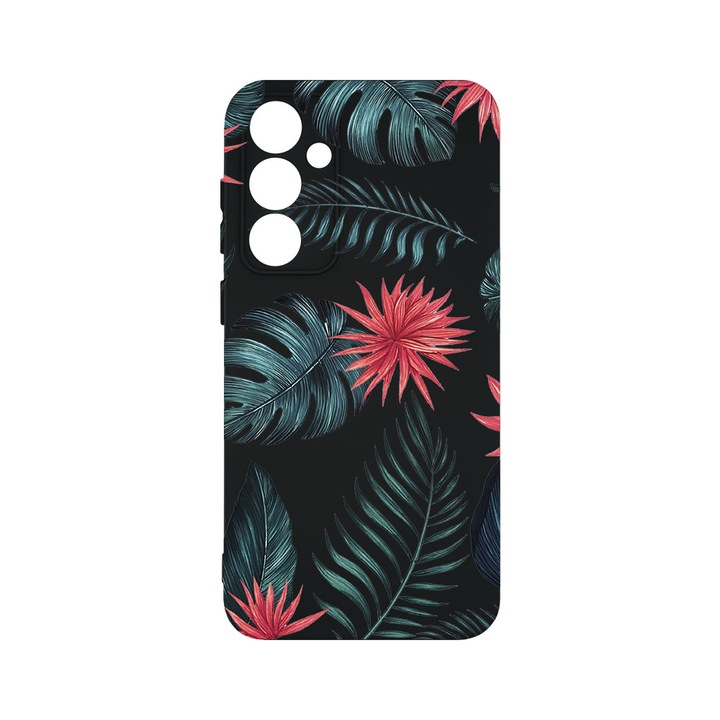 Husa BestCase® Premium Liquid Silicon, Compatibila Cu Samsung Galaxy S23 FE, Tropical Flowers, SLIM 1.2MM, Microfibra in interior, Antisoc, Protectie Camera, Margini ridicate pentru protectia ecranului, PB 497