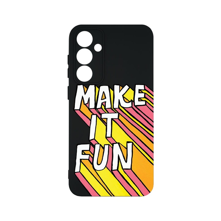 Husa BestCase® Premium Liquid Silicon, Compatibila Cu Samsung Galaxy S23 FE, Make It Fun, SLIM 1.2MM, Microfibra in interior, Antisoc, Protectie Camera, Margini ridicate pentru protectia ecranului, PB 494
