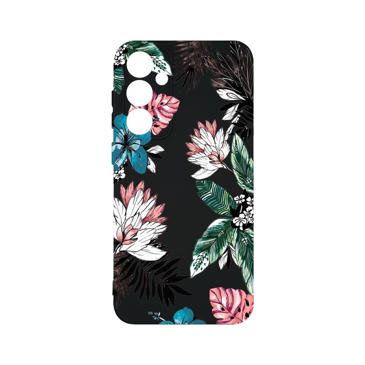 Husa BestCase® Premium Silicon, Compatibila Cu Samsung Galaxy A55 5G, Pastel Colors - Flowers, SLIM 1.2MM, Microfibra in interior, Antisoc, Protectie Camera, Margini ridicate pentru protectia ecranului, PB 500