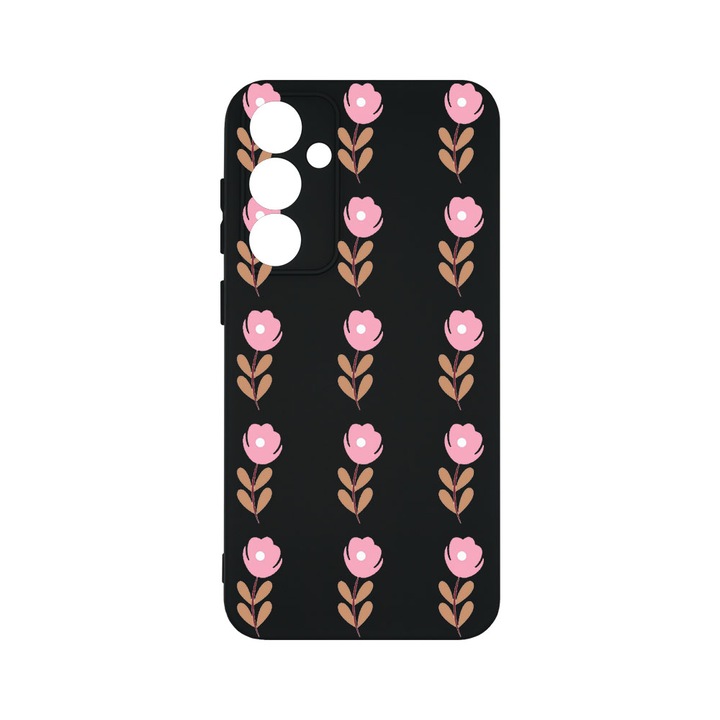 Husa BestCase® Premium Liquid Silicon, Compatibila Cu Samsung Galaxy S23 FE, Flowers Pattern, SLIM 1.2MM, Microfibra in interior, Antisoc, Protectie Camera, Margini ridicate pentru protectia ecranului, PB 505