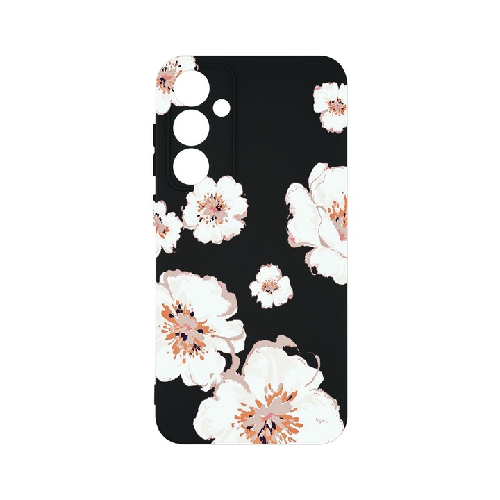 Husa BestCase® Premium Silicon, Compatibila Cu Samsung Galaxy A55 5G, Pastel Colors - Flowers, SLIM 1.2MM, Microfibra in interior, Antisoc, Protectie Camera, Margini ridicate pentru protectia ecranului, PB 499