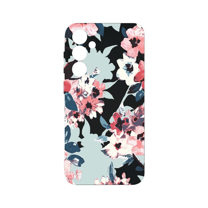 Husa BestCase® Premium Silicon, Compatibila Cu Samsung Galaxy A55 5G, Flowers Pattern, SLIM 1.2MM, Microfibra in interior, Antisoc, Protectie Camera, Margini ridicate pentru protectia ecranului, PB 508