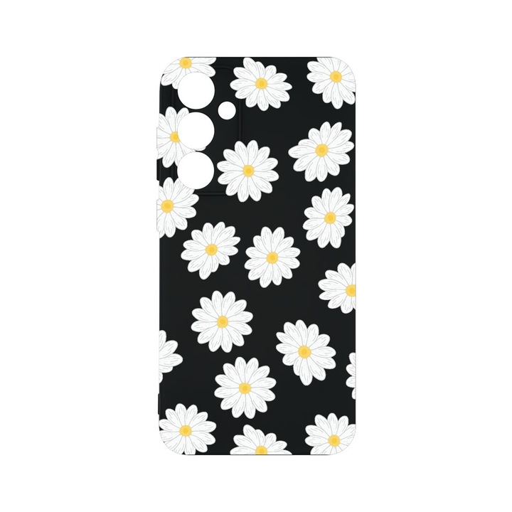 Husa BestCase® Premium Silicon, Compatibila Cu Samsung Galaxy A55 5G, Happy Flowers Daisy, SLIM 1.2MM, Microfibra in interior, Antisoc, Protectie Camera, Margini ridicate pentru protectia ecranului, PB 513