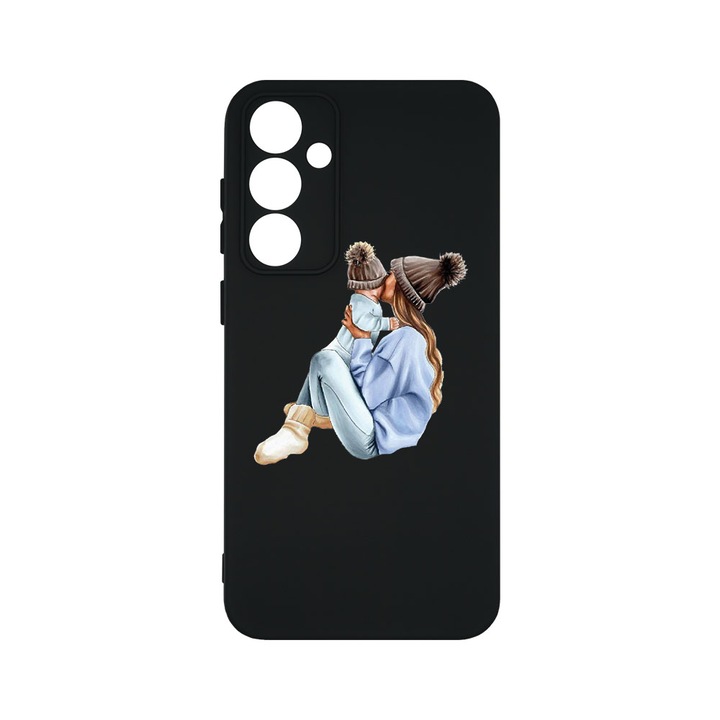 Husa BestCase® Premium Silicon, Compatibila Cu Samsung Galaxy A55 5G, Girl Mom With a Boy, SLIM 1.2MM, Microfibra in interior, Antisoc, Protectie Camera, Margini ridicate pentru protectia ecranului, PB 562