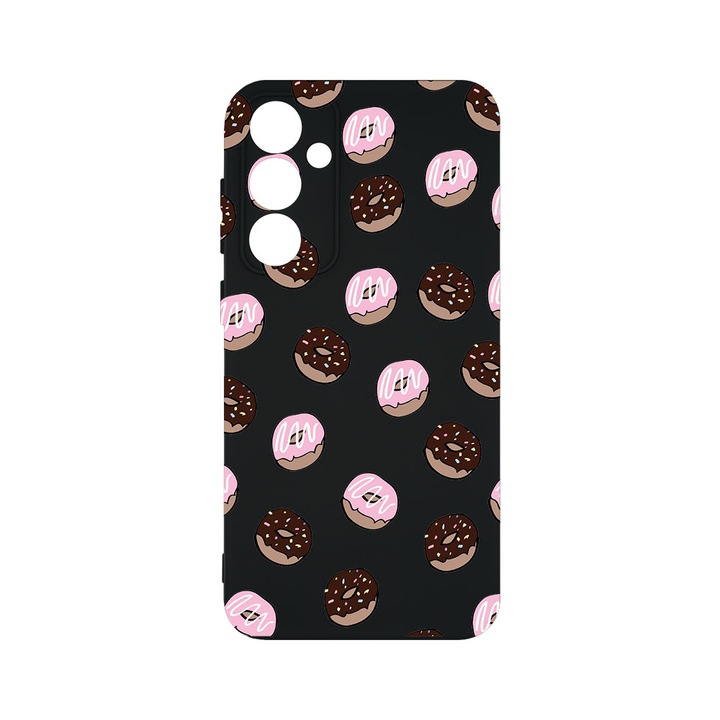Husa BestCase® Premium Silicon, Compatibila Cu Samsung Galaxy A55 5G, Donuts, SLIM 1.2MM, Microfibra in interior, Antisoc, Protectie Camera, Margini ridicate pentru protectia ecranului, PB 667