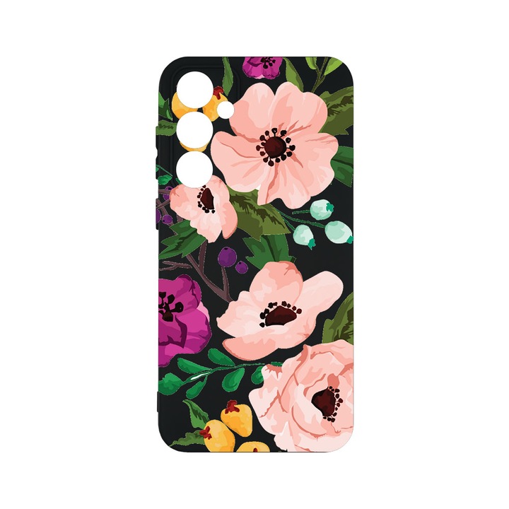 Husa BestCase® Premium Liquid Silicon, Compatibila Cu Samsung Galaxy S23 FE, Pastel Flowers, SLIM 1.2MM, Microfibra in interior, Antisoc, Protectie Camera, Margini ridicate pentru protectia ecranului, PB 629