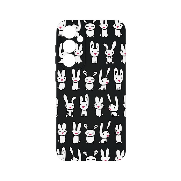 Husa BestCase® Premium Silicon, Compatibila Cu Samsung Galaxy A55 5G, Rabbits, SLIM 1.2MM, Microfibra in interior, Antisoc, Protectie Camera, Margini ridicate pentru protectia ecranului, PB 691