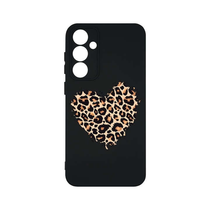 Husa BestCase® Premium Liquid Silicon, Compatibila Cu Samsung Galaxy S23 FE, Leopard Heart, SLIM 1.2MM, Microfibra in interior, Antisoc, Protectie Camera, Margini ridicate pentru protectia ecranului, PB 761