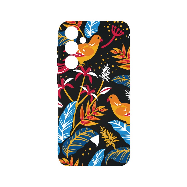 Husa BestCase® Premium Silicon, Compatibila Cu Samsung Galaxy A55 5G, Colored Birds, SLIM 1.2MM, Microfibra in interior, Antisoc, Protectie Camera, Margini ridicate pentru protectia ecranului, PB 769