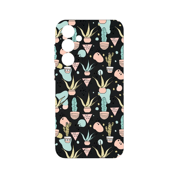 Husa BestCase® Premium Silicon, Compatibila Cu Samsung Galaxy A55 5G, Cactus, SLIM 1.2MM, Microfibra in interior, Antisoc, Protectie Camera, Margini ridicate pentru protectia ecranului, PB 774