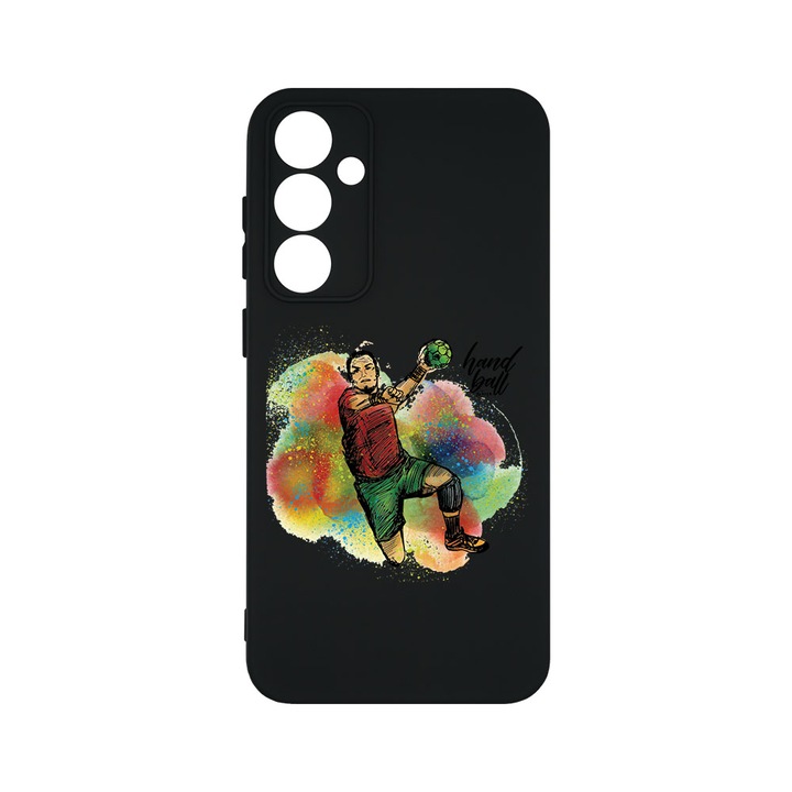 Husa BestCase® Premium Silicon, Compatibila Cu Samsung Galaxy A55 5G, Handball Player, SLIM 1.2MM, Microfibra in interior, Antisoc, Protectie Camera, Margini ridicate pentru protectia ecranului, PB 801