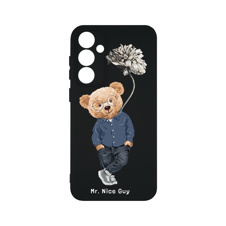Husa BestCase® Premium Silicon, Compatibila Cu Samsung Galaxy A55 5G, Nice Guy - Teddy Bear, SLIM 1.2MM, Microfibra in interior, Antisoc, Protectie Camera, Margini ridicate pentru protectia ecranului, PB 934