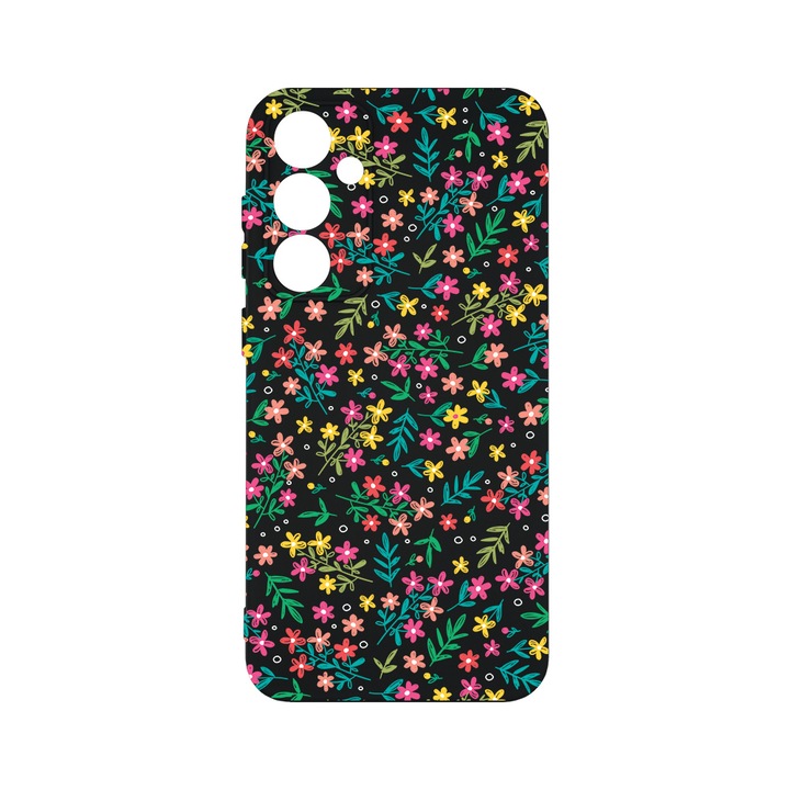 Husa BestCase® Premium Liquid Silicon, Compatibila Cu Samsung Galaxy S23 FE, Flower Pattern, SLIM 1.2MM, Microfibra in interior, Antisoc, Protectie Camera, Margini ridicate pentru protectia ecranului, PB 954