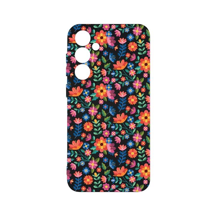 Husa BestCase® Premium Silicon, Compatibila Cu Samsung Galaxy A55 5G, Flower Pattern, SLIM 1.2MM, Microfibra in interior, Antisoc, Protectie Camera, Margini ridicate pentru protectia ecranului, PB 953